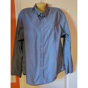 George‎ Men's Large Blue Long Sleeve Button Up Shirt